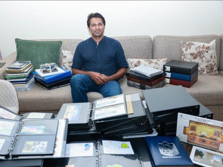 This Indian expat in UAE has stamps containing seed, wood, gold and diamond